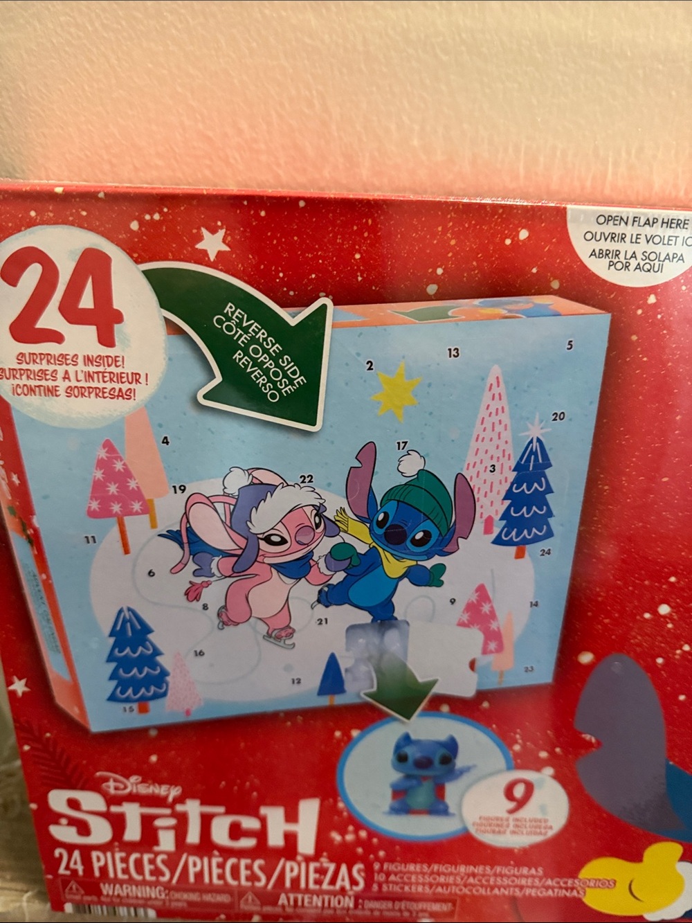 Disney Stitch Advent Calendar - Red and Blue Holiday Countdown - Picture 2 of 5
